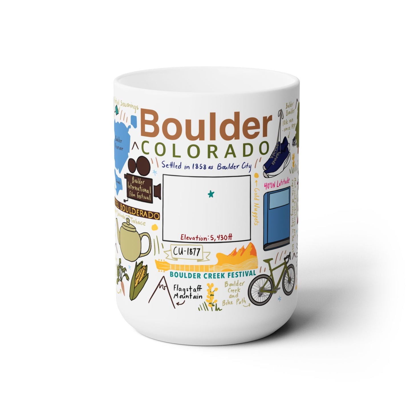 Boulder Colorado - Ceramic Mug 15oz