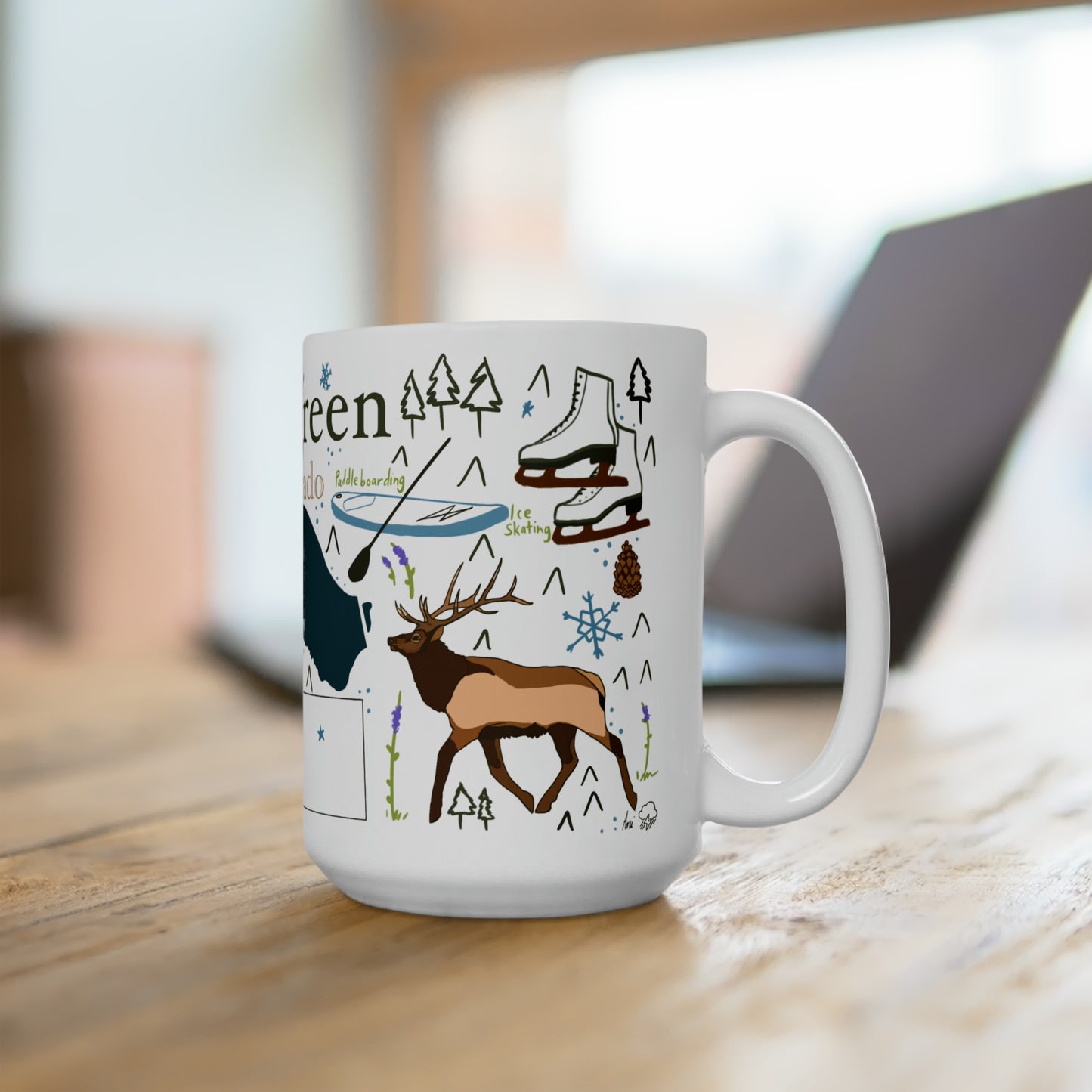 Evergreen Colorado - Ceramic Mug 15oz