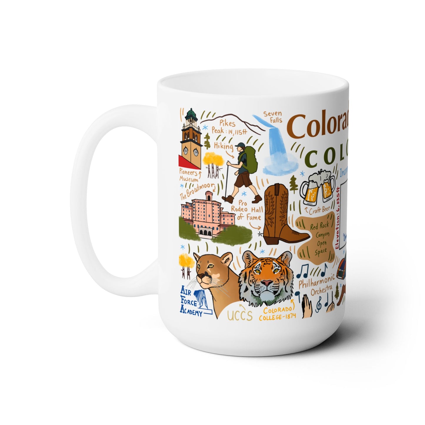 Colorado Springs Colorado - Ceramic Mug 15oz