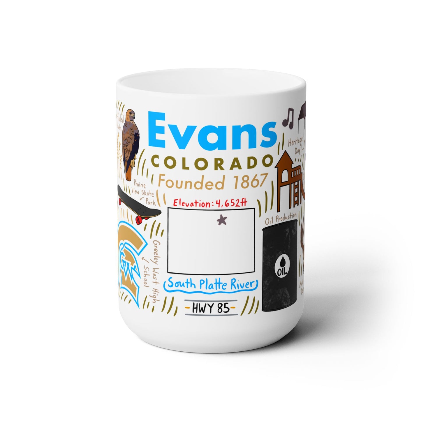 Evans Colorado - Ceramic Mug 15oz