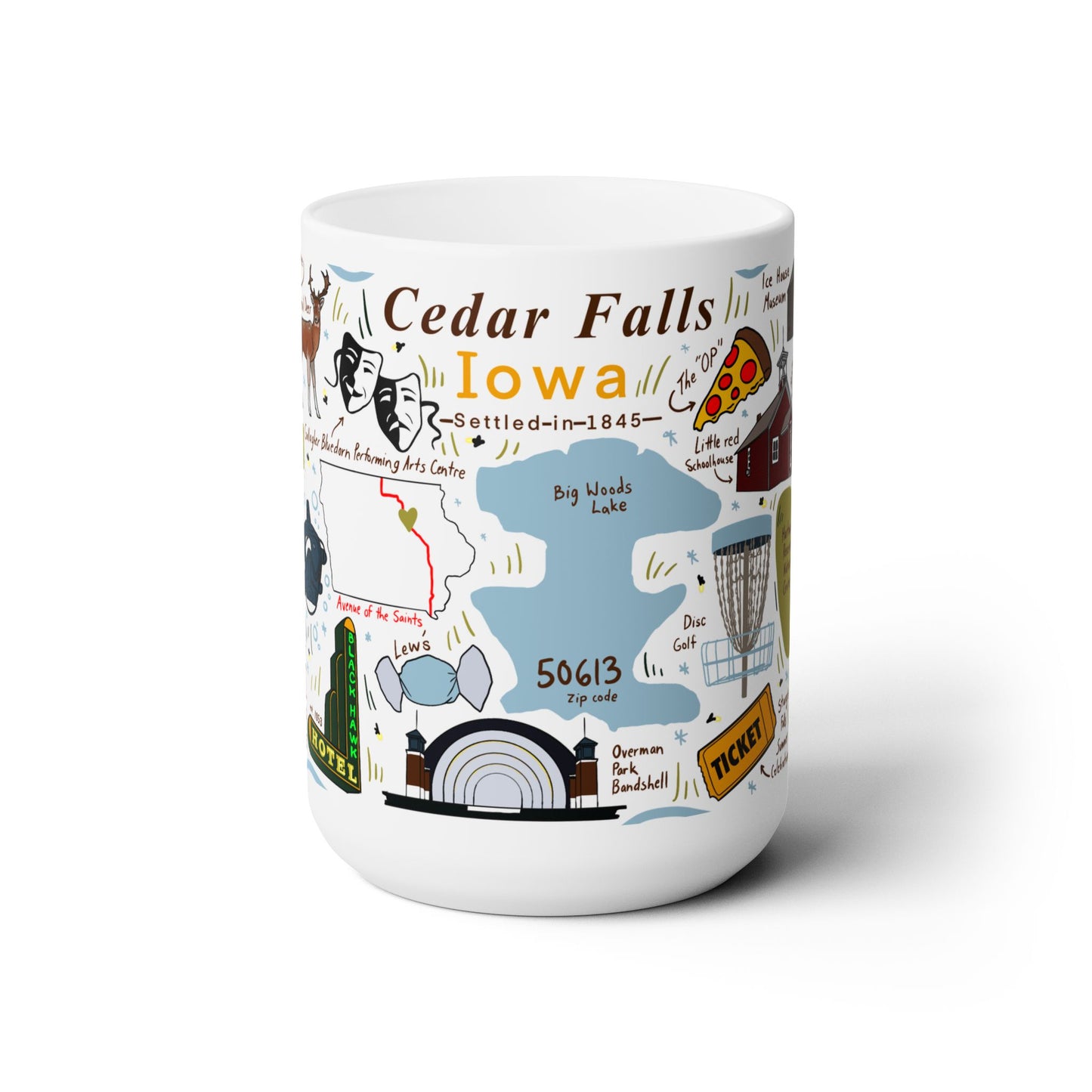 Cedar Falls Iowa - Ceramic Mug 15oz