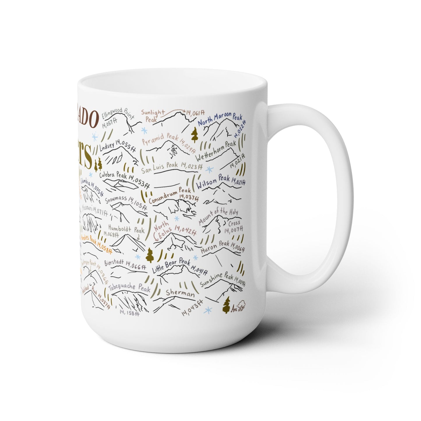 Colorado 14ers - Ceramic Mug 15oz