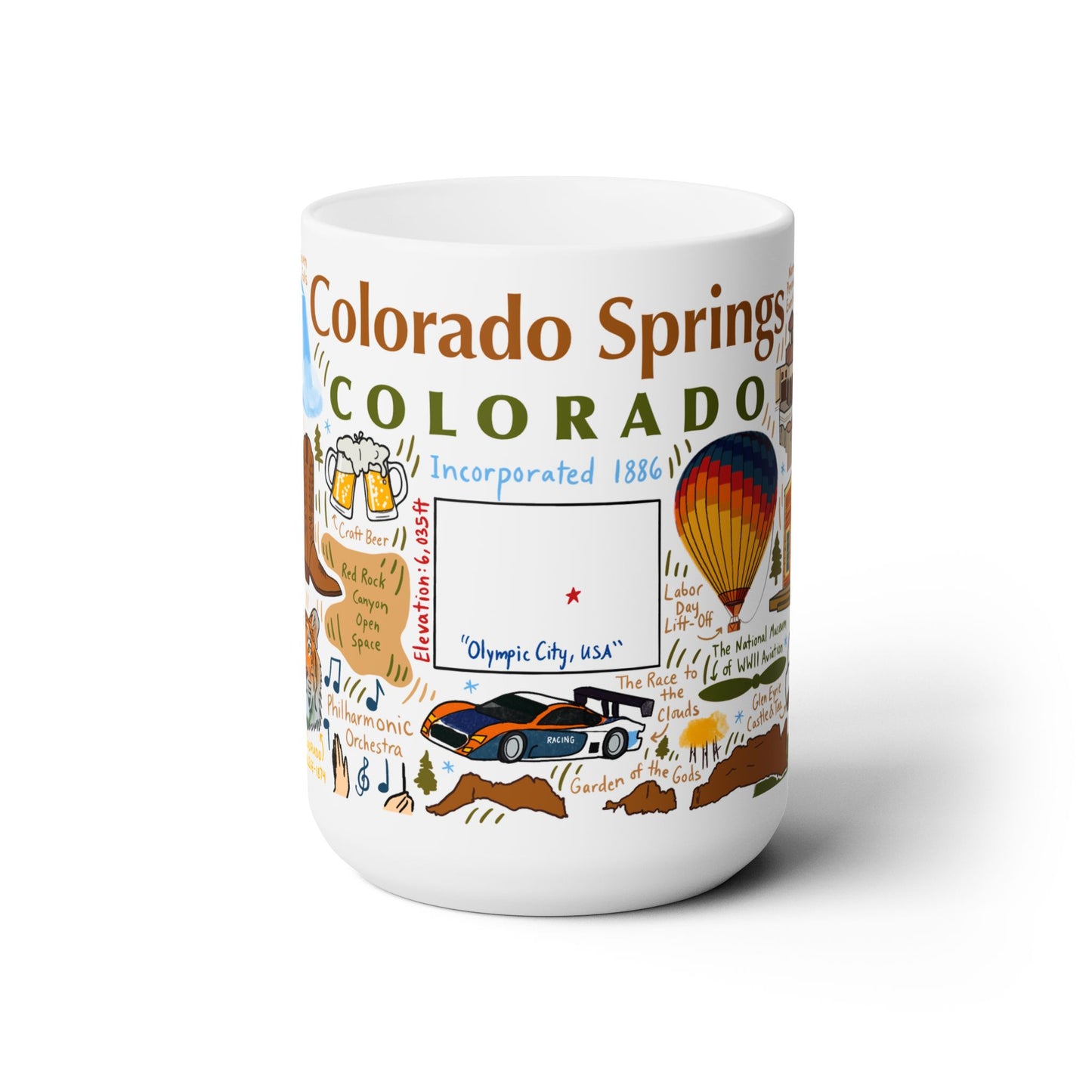 Colorado Springs Colorado - Ceramic Mug 15oz