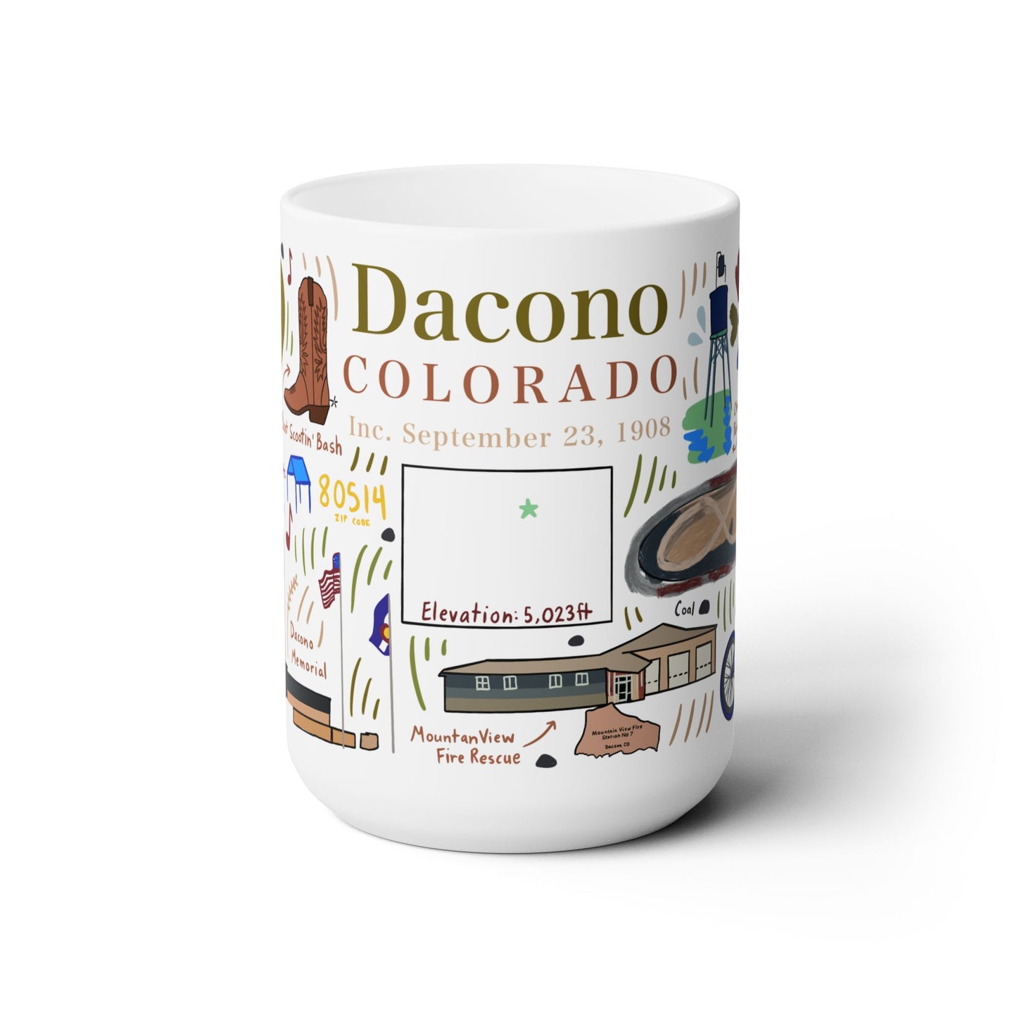 Dacono Colorado - Ceramic Mug 15oz