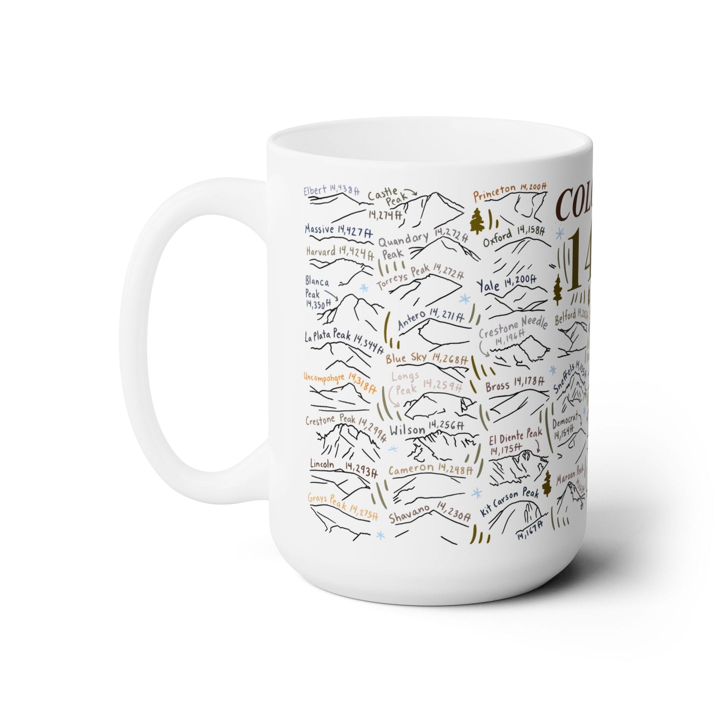 Colorado 14ers - Ceramic Mug 15oz