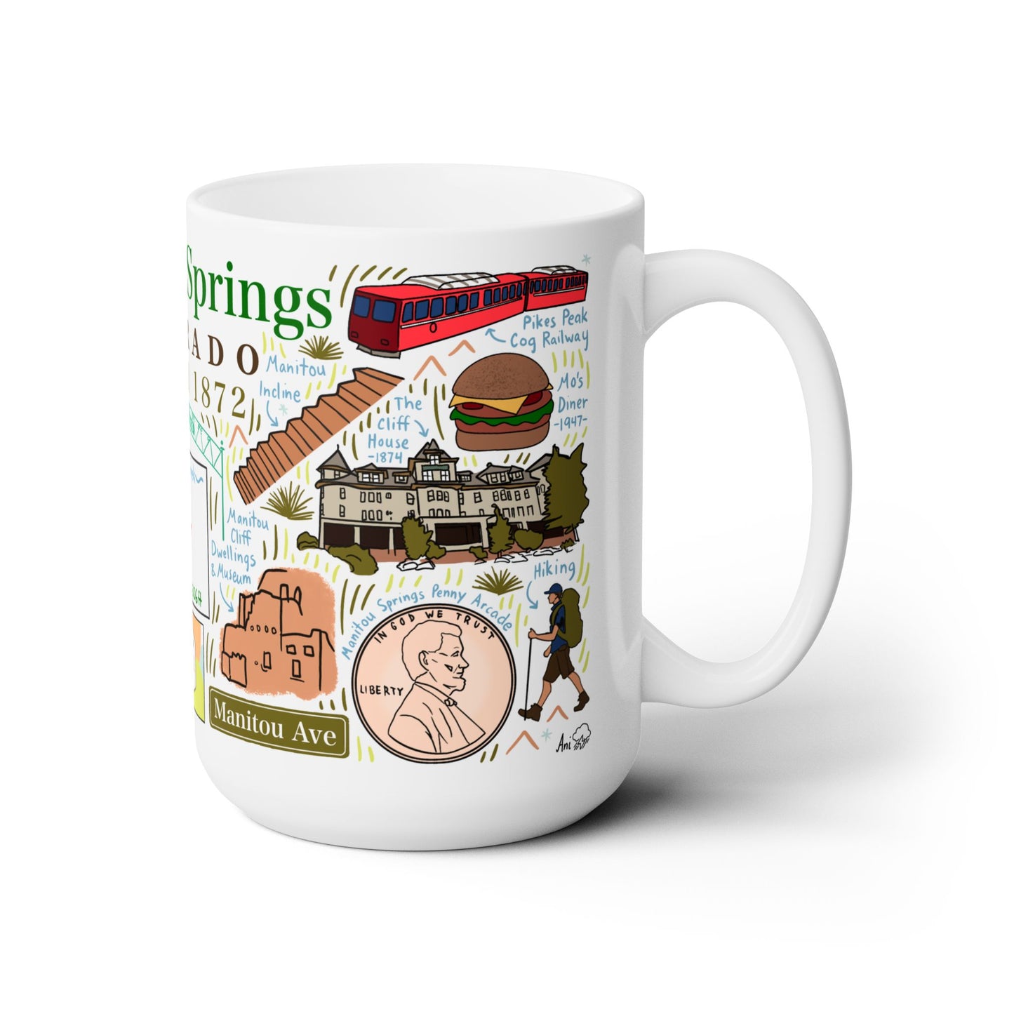 Manitou Springs Colorado - Ceramic Mug 15oz