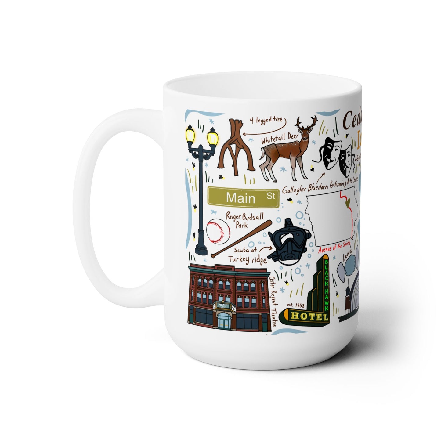 Cedar Falls Iowa - Ceramic Mug 15oz