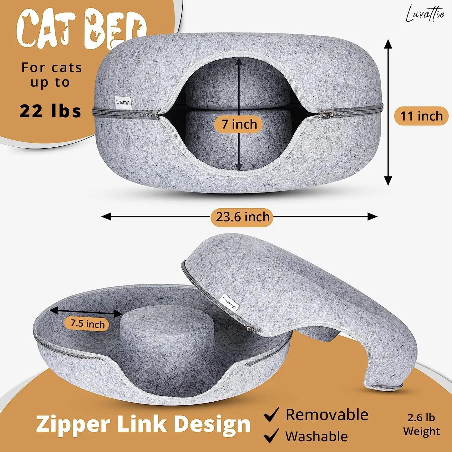 Cat Cave Tunnel Bed